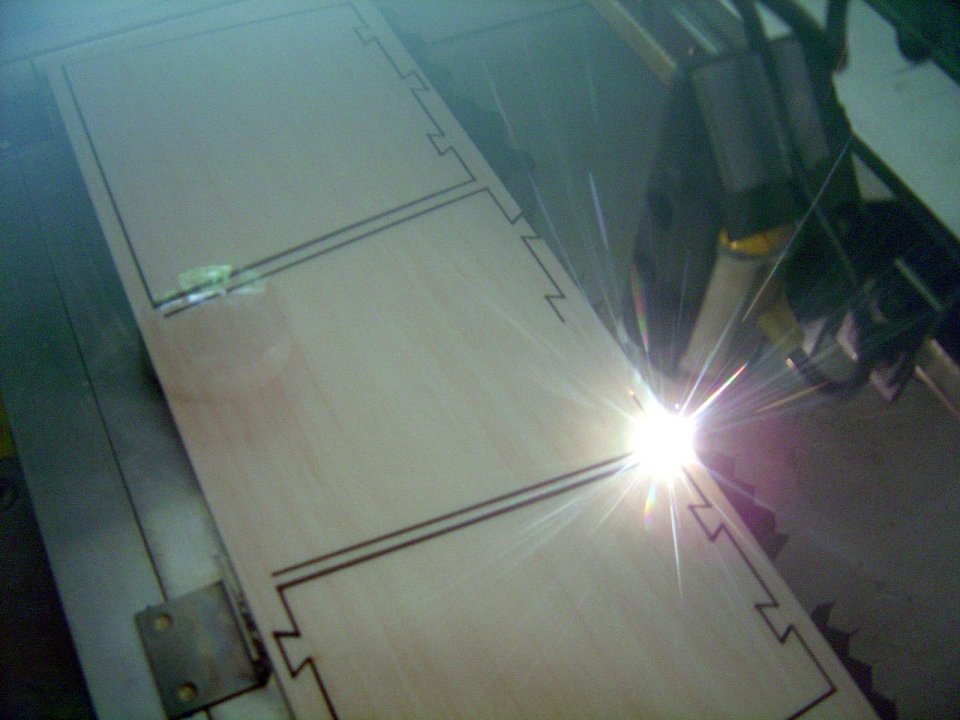 CO2 laser cutting balsa